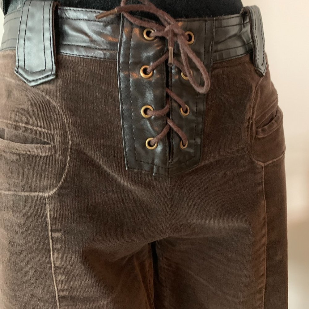 Y2K Buffalo lace up Corduroy Pants - Picture 3 of 9